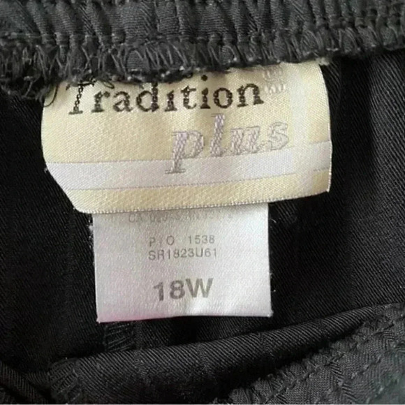 Vintage Trouser Bundle Lot 3 Pairs Pull on Pants Black Shadow Stripe Size 16/18W - Picture 14 of 15